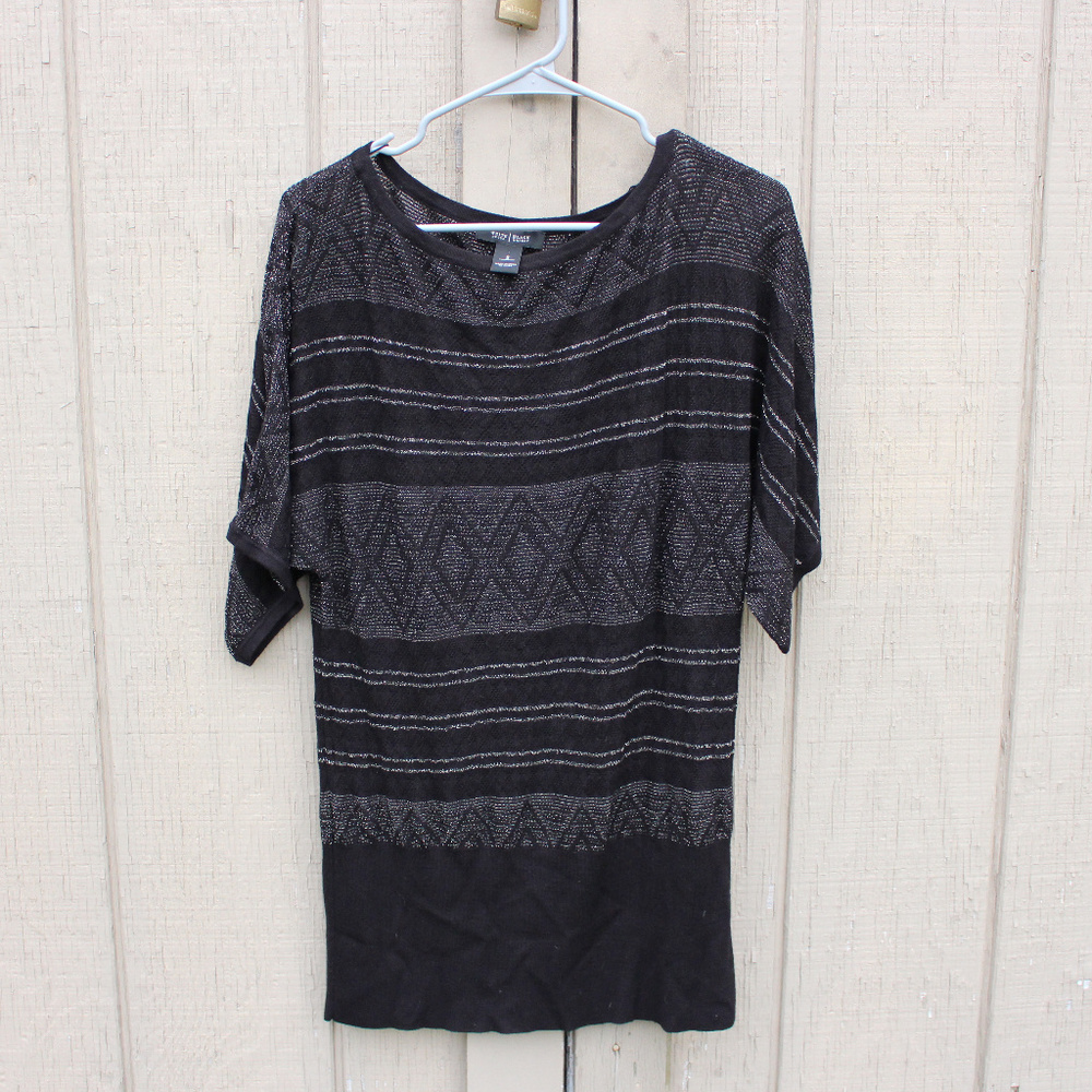 White House Black Market Golden Black Top